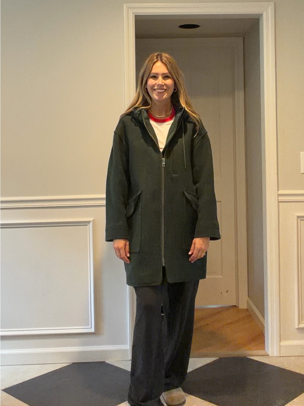 Madewell Lynnford Dark Green Wool Coat
